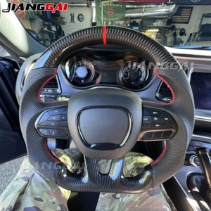 For Dodge Charger Challenger Durango HELLCAT SRT Carbon Fiber Steering Wheel - Picture 1 of 9