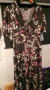 LANE BRYANT WOMEN'S MULTI FLORAL HALTER TIE-NECK MAXI DRESS PLUS Sz 10/12 NWT 99 - Picture 1 of 8