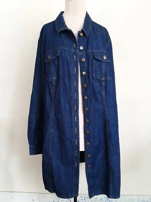 Chaqueta, camisa, vestido de mezclilla azul largo VJ? Abotonable Talla 28 Foto 1 de 3