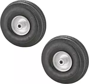 Juego de ruedas de neumáticos de carro de repuesto paquete de 2 rodamientos de bolas neumáticos de 5/8" de 4,10/3,50-4 - Imagen 1 de 3