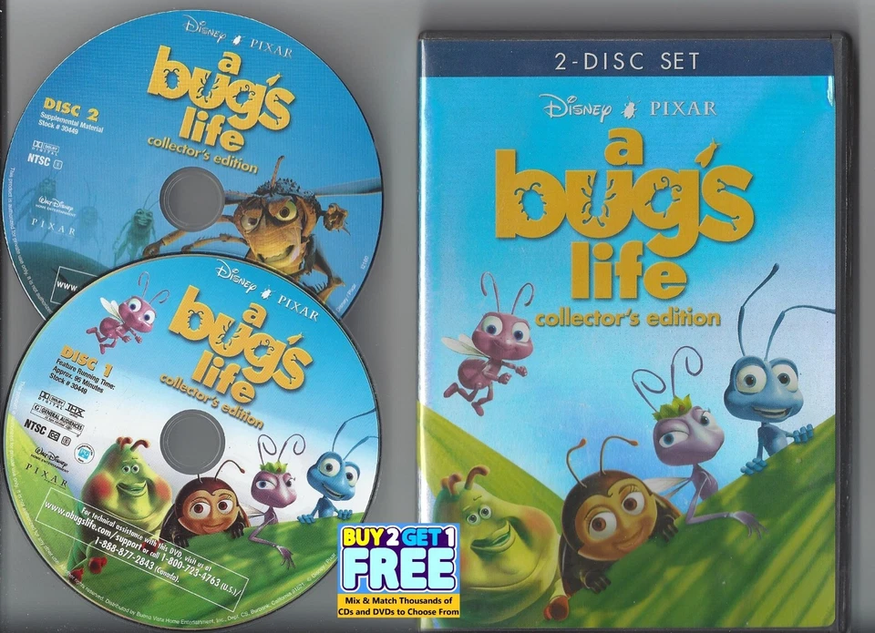 A Bug’s Life (DVD, 1998) Disney Pixar Dave Foley Disc & Cover Art Only - Image 1 of 1
