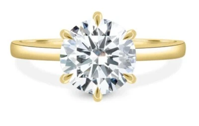 2.50 Ct G VS2 Lab Grown Diamond Engagement Ring 14k Yellow Gold IGI Certified - Image 1 of 4