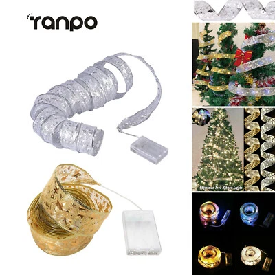 Led Ribbon Fairy Lights Christmas Holiday New Lamp Diy bows light For christmas - Image 1 of 4