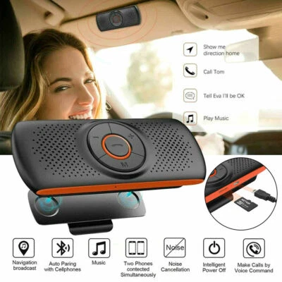 Auto Sun Visor Wireless Bluetooth Hands Free Car Kit Speakerphone Speaker Phone - Image 1 of 4