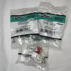 Lot of 3 New Panduit CJ5E88TWH Mini-Com Module Cat TX- 5e RJ45 - Picture 1 of 5