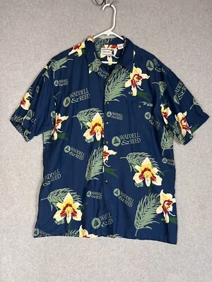 Camisa Hawaiana Rara Waddell & Reed Crest 2006 Para Hombre Talla XL Azul Mangas Cortas Foto 1 de 4