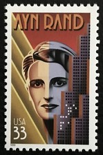 1999 Scott #3308 - 33¢ - Ayn Rand - Single Mint Nh