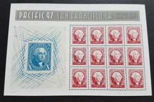 USA 1997 Pacific 97 San Francisco Stamp Exhibition Washington 12v Sheetlet Mint - Picture 1 of 3