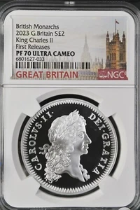 2023 Great Britain British Monarchs 1oz Silver Proof Charles II NGC PF 70 UCAM - Picture 1 of 3