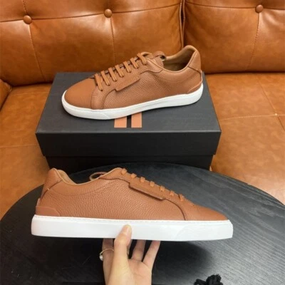 eZEGNA   Cowhide lace-up men's sneakers with low tops - Image 1 of 4