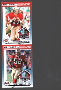 2 KARTEN LOT 2024 PUNKTZAHL ERSTWAHL JOE MONTANA & PATRICK WILLIS - Bild 1 von 1