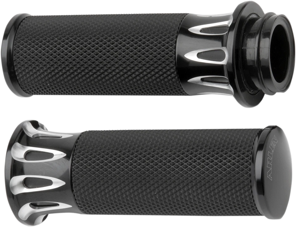 Punhos de mão Arlen Ness preto corte profundo TBW para 08-19 Harley Davidson Touring FLHX - Imagem 1 de 1