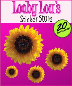 Lovely Sunflower Vinyl Car Stickers Internal or External x20 - Picture 1 of 1