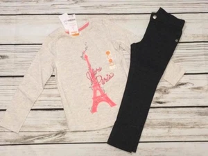 NWT Gymboree Girls Sz 4 Play By Heart Paris Eiffel Tower Shirt Gray Ponte Pants - Picture 1 of 5