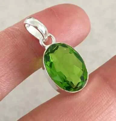 Beauty Peridot Topaz Gemstone 925 Sterling Silver Handmade Pendant G-4 - Image 1 of 4