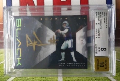 Dak Prescott 2022 Panini Black Shadow Ink Gold Auto #3/3 SSP!!! 🔥💎📈 Cowboys  - Image 1 of 4