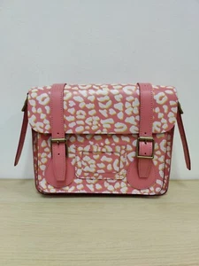 Dr Martens Leopard Pink White Leather Medium Satchel Messenger Shoulder Bag 11" - Picture 1 of 9