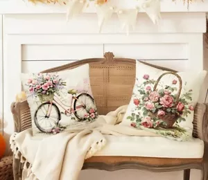 Pillow Covers French Country INDOOR/OUTDOOR Set Of 2 18x18" - Picture 1 of 2