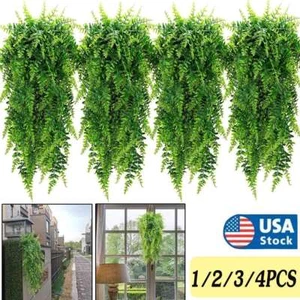 Artificial Hanging Plants Vines Fake Ivy Ferns Outdoor Wedding Garland Decor - Picture 1 of 13