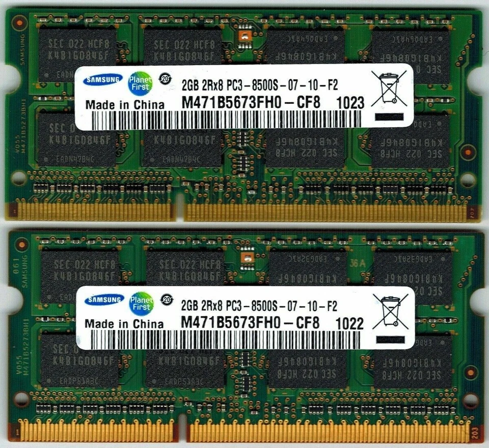 SAMSUNG 6GB 3X2GB PC3-8500 DDR3 SODIMM MEMORY FOR APPLE IMAC & Laptop - Image 1 of 2
