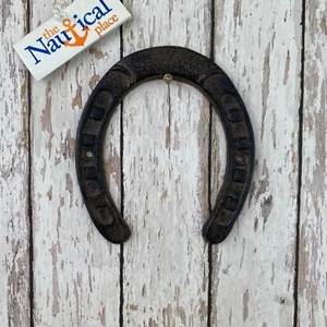 6.5" Cast Iron Horseshoe - Western Cowboy Wall Decor - Vintage Rustic Style - Picture 1 of 6