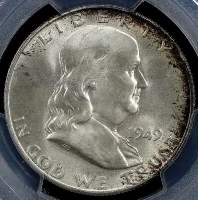 1949-D 50c Full Bell Lines Franklin Half Dollar PCGS MS 64+ - Image 1 of 4