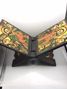 Ethiopian Orthodox Church Wood Bible Stand (Atranous) Hand Carved,Africa - Picture 1 of 7