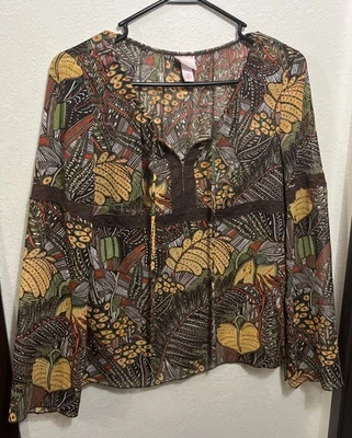 Top Xhilaration M Marrón Transparente Boho Hippie Festival Pradera Encaje Terroso *Leer* Foto 1 de 4