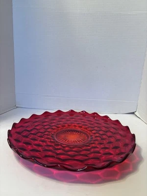 FOSTORIA RED TORTE PLATE AMERICAN 13 1/2" - Image 1 of 3