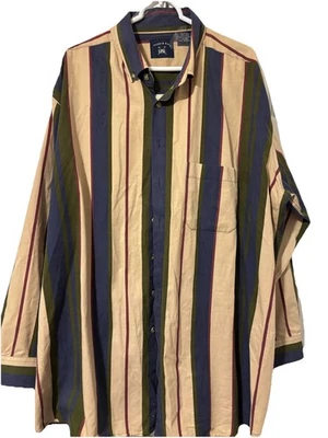 Harbor Bay Men’s  Striped Long Sleeve Dress Shirt  Size 3XLT TALL Blue Green - Image 1 of 4