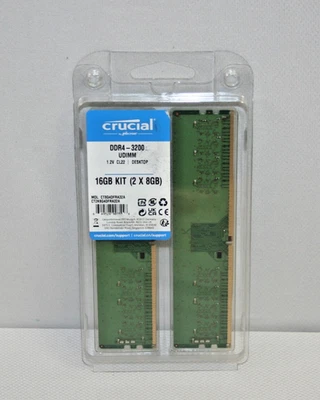 Crucial 16GB Kit 2x 8GB DDR4 2400 Mhz PC4-19200 Desktop Memory DIMM 288-pin  - Image 1 of 3