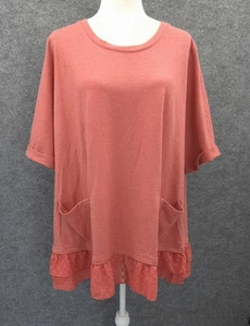 Top túnica Logo Lounge by Lori Goldstein para mujer 2XL manga corta bolsillos naranja - Imagen 1 de 17