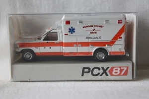 PCX87: 870363 Ford F-350 Horton Ambulance, weiss/orange, Morgan County 1997 - Picture 1 of 5