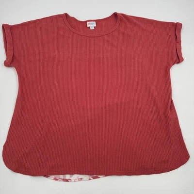 Top túnica tejido gofre LuLaRoe 2XL rojo coral rosa tie dye espalda para mujer Foto 1 de 4