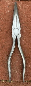 Craftsman Vintage Long Needle Nose Curved Pliers 8 Inch Design On Handle  - Picture 1 of 5