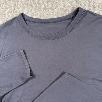 Lululemon Shirt Medium Navy Blue L/S Athletic Training Activewear Top Men's - Image 1 of 4