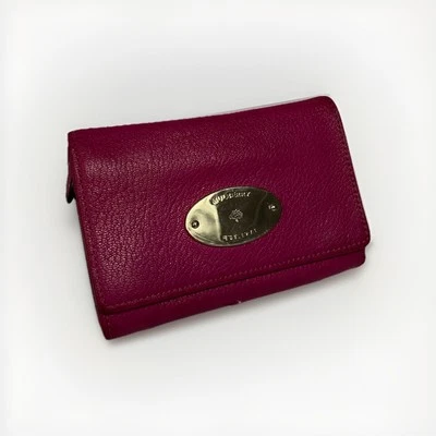 Cartera de cuero rosa morera de lujo con herrajes dorados ZM2 Foto 1 de 4