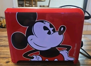 Disney Mickey Mouse 2 Slice Toaster Mickey Imprints on Toast Red - Picture 1 of 6