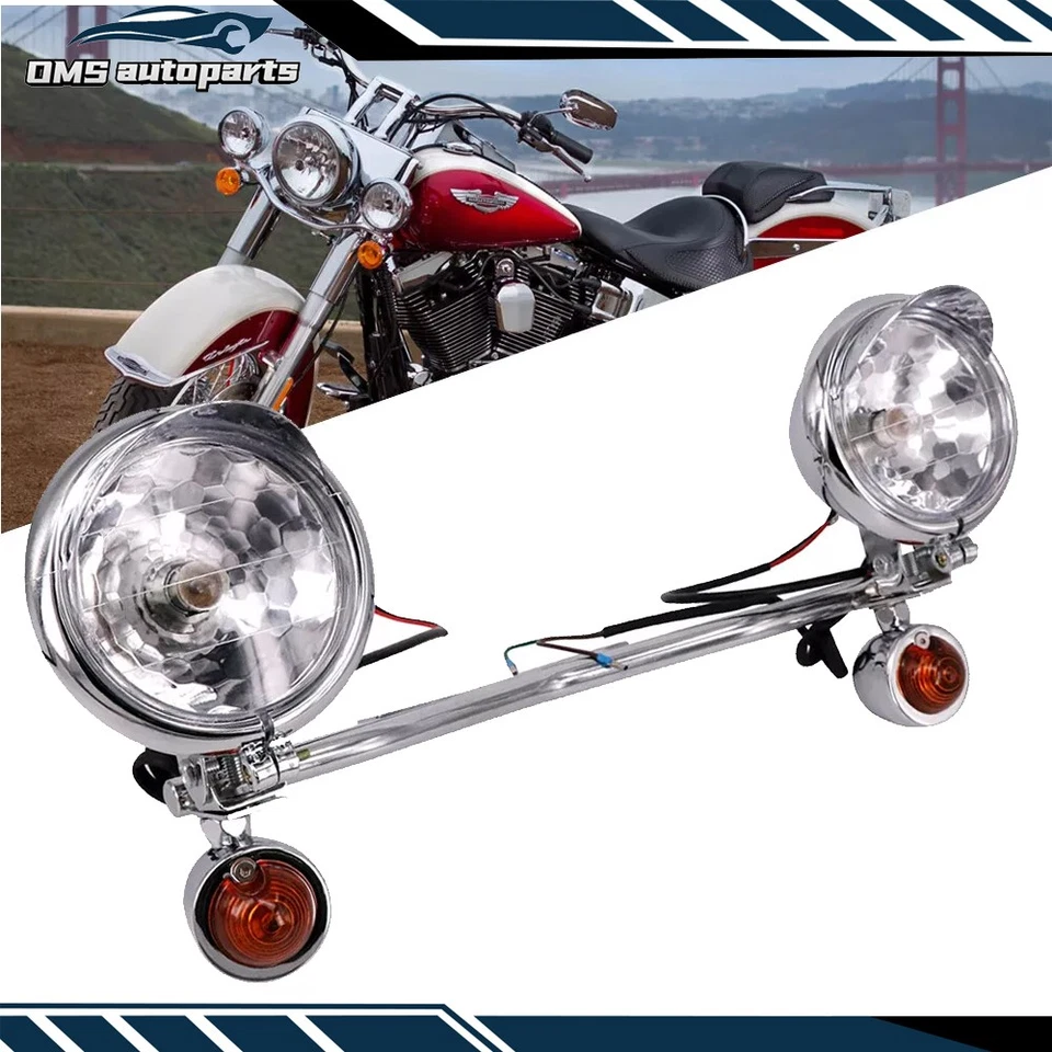 Driving Passing Turn Signals Lamp Driving Fog Spot Light Bar For Harley Honda - Image 1 of 4