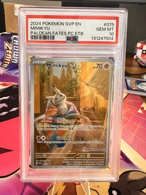 Mimikyu Paldean Fates Pokemon Center Promo 075 - SVP EN - PSA 10 - Image 1 of 2
