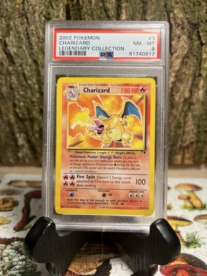 Pokemon Charizard Non-Holo 3/110 - Legendary Collection - PSA 8 NM-Mint WOTC - Image 1 of 2