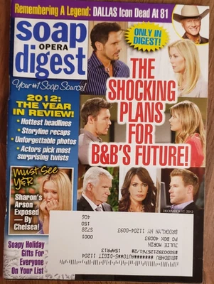 Soap Opera Digest Dec 17, 2012: All Your Favorites: Y&R,GH,DAYS,B&B,OLTL & more - Image 1 of 2