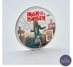 2025 UK Music Legends IRON MAIDEN Brilliant Uncirculated Color Coin £5 - Picture 1 of 4