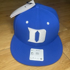Nike True On-Field Duke Blue Devils Aero Royal Fitted 7 1/8 Baseball Hat Dri-Fit - Picture 1 of 17