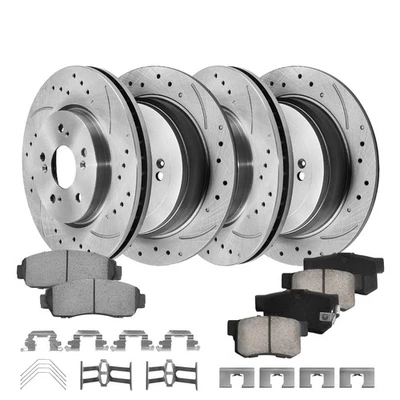 Front & 305mm Rear Brake Rotors + Ceramic Pads for 2007-2010 2011 2012 Acura RDX — 第 1/4 张图片