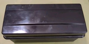 Vintage Alpha CD Black Storage Case Holds 24 CDs Plastic Box w/Lid Made In USA - Picture 1 of 3