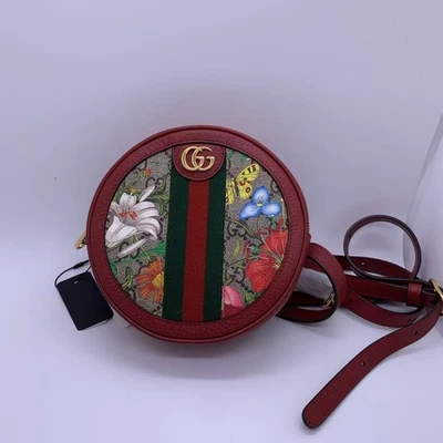 Gucci GG Flora Ophidia Mochila Mochila Mini Roja Original Italia Foto 1 de 4