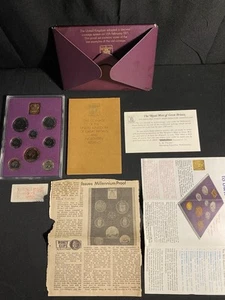 Coins Of Great Britain And Northern Ireland 1970 Set. Original Receipt From 1972 - Picture 1 of 8
