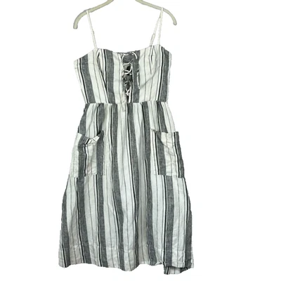 Reformation Midi Dress Women Size 8 100% Linen Ellen in Louisiana Stripe Strappy - Image 1 of 4