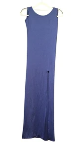Vestido sin mangas midi SCK THE LABEL •8• Jersey elástico azul maxi abertura alta Australia - Imagen 1 de 6
